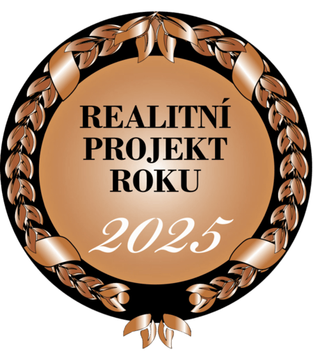 Bronze medal with a laurel wreath and the inscription Real Estate Project of the Year 2025
